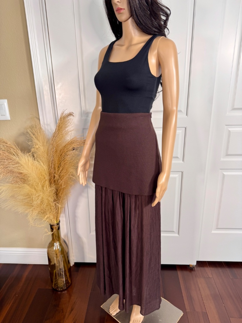 LINE & DOT ESPRESSO RHONE MIX-MEDIA MAXI SKIRT SIZE MEDIUM - NEW WITH TAG - Picture 6 of 17